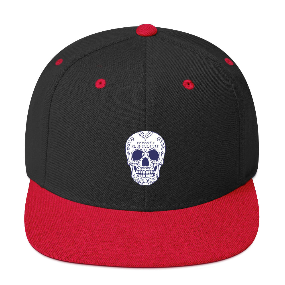 DouZhe Flat Brim Cap Snapback Hat, Halloween Sugar Skull Prints