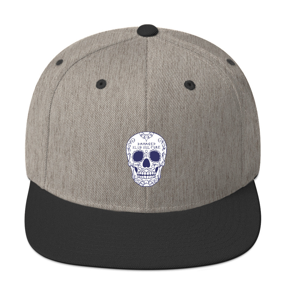 DouZhe Flat Brim Cap Snapback Hat, Halloween Sugar Skull Prints